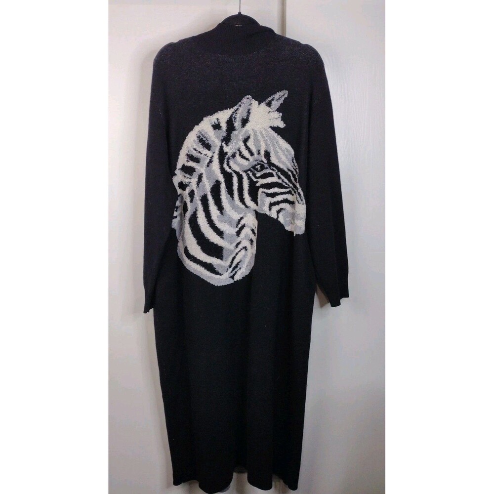 Sassy Jones Cashmere Wool Blend Giraffe Sweater Duster Jacket Dress Plus Size 2X